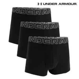[롯데백화점]언더아머 남성 드로즈 사각팬티 UA 퍼포먼스 코튼 3 Boxerjock 3장 1387427-001