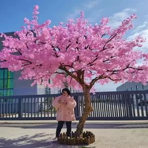 실내장식나무 ?나무 모형 인테리어 가짜 인조 장식 벚꽃나무 대형 화분 가게 풍경 원형 매장