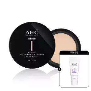AHC 메이크업핏 마스터즈 틴티드 메쉬 선쿠션 본품 15g + 리필 15g+ GIFT)워터풀 선크림 7ml 1개