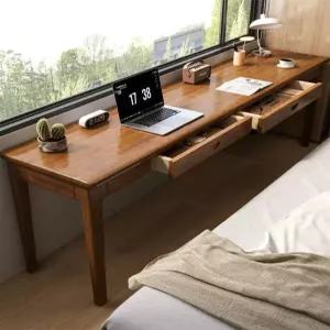 긴 테이블 좁은 슬림 책상 폭 틈새 창가 소파 작은 탁자 사이드테이블 원목색 협탁