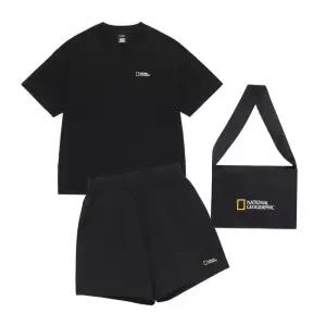 편안한 내셔널지오그래픽 N262UPB900 반팔 반바지 미니백 3PCS 세트 BLACK 데일리