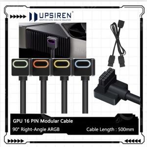 UPSIREN GPU 16핀 모듈형 케이블 12VHPWR ARGB(5V 3핀 포함) 18AWG 90 ° 직각 남성-남성 디자인 5090/3070