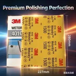 3M 401Q 습식 사포 1200 1500 2000 2500 그릿 P-등급 물사포 자동차 도색 광택 클리어 코트 스크래치 제거
