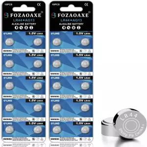 FOZAOAXE LR44 배터리 20팩 AG13 357 303 SR44 A76 L1154 V13GA 알카라인 버튼 코인 셀 장난감 계산기 및