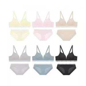 ELLE INNERWEAR 에어로쿨 컴포트핏 노와이어 브라 팬티 세트 2277714