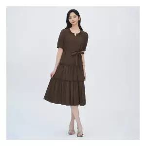 베스띠벨리 [정가399000] 퍼프 캉캉 벨티드 반팔 원피스 (BKOAF7502)