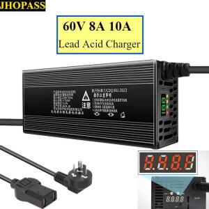 HD 스마트 60V 8A 10A LCD 납산 배터리 충전기 (4륜차, NEV, 오토바이, 자전거, 자동차, 스쿠터용) 110V 또