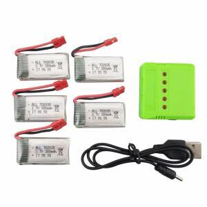 RC 드론 배터리 예비 부품 키트, 3.7V 380mAh 배터리, SYMA X5A-1 X15 X15C X15W RC 쿼드콥터용 5 인 1 배