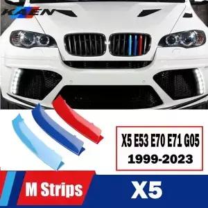 3pcs ABS 자동차 그릴 스티커 스트립 커버 트림 클립 BMW X5 E53 E70 F15 G05 2020 2019 2018 2017 2016