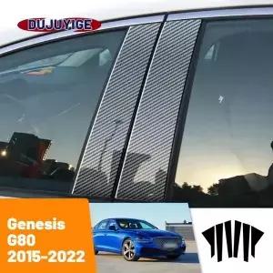 Genesis G80 2052022 206 207 208 209 2020 202 탄소 섬유 창문 열 거래 B C 기둥 포스트 커버 트림 스티커