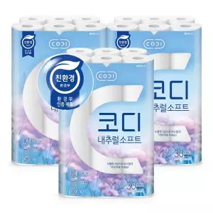 [T쇼페] 코디 3겹 내추럴소프트 27m, 30롤, 3개