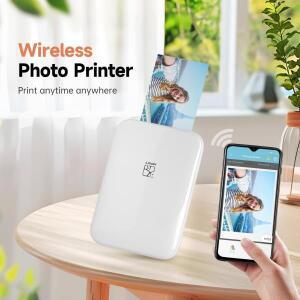 MT53 컬러 사진 Wifi 프린터  휴대용 모바일 핸드 포켓 블루투스 인쇄 기계 2x3 Zink 스티커 백업 용지