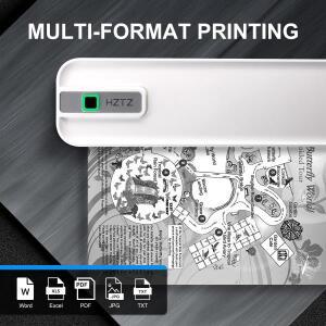 A4 휴대용 무선 모바일 무 열전사 프린터휴대폰  노트북용 다기능 HD300dpi 포함 PDF Word 용