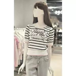 재고소진 에고이스트 레터링볼륨 부클 반팔니트티 ES2OKH52