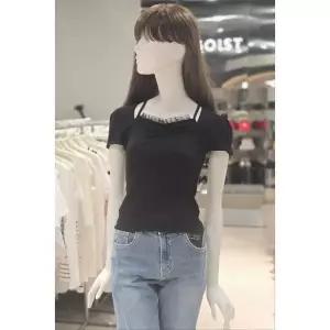 재고소진 에고이스트 레이스 프릴 포인트 반팔티셔츠 ES2OTH63