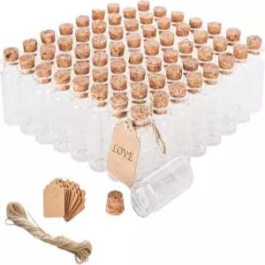 브라짓 64PCS 코르크 마개 유리병 DIY 장식 작은 미니 바이알 결혼식 파티 용품을 위한 예술 공예품 보관