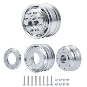 타미야 트럭 등반 트랙터 RC 카 앞바퀴 1/14용 2Pcs WEFEINO 알루미늄