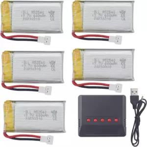 sea jump Lipo Battery Charger+5Pcs 3.7V 600mAh 5in1 for Syma X5C X5C-1 X5 X5SC X5SW H5C V931 S5C S5W