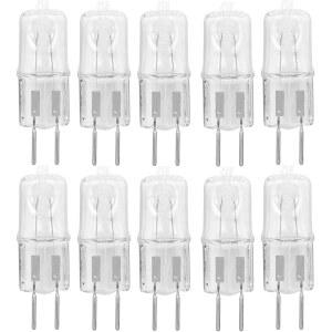 120V G5.3 전구 10팩 할로겐 교체 전기 오일 워머 투명 렌즈 디밍 가능 JCD 50와트 120볼트 캔들 오븐 전자레인지 아로마테라피 램프 향 조명 2핀