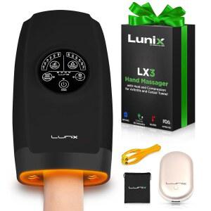 루닉스 LX3 FSA 손목 터널 및 장치, 손가락 무감각을 위한 온열 공기 압축 핸드 마사지기, 무선, 차콜 블랙