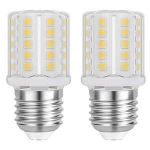 Lacnooe LED 냉장고 전구 40W 등가 A15 방수 E26 베이스 에너지 절약 가전 냉동고 120V 따뜻한 흰색 3000K 5W 600Lm T10 튜브형 옥수수 (2팩)
