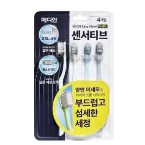 쿨샵 메디안 이지클린 미세모 센서티브 칫솔4개입