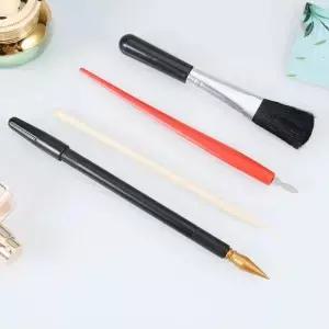 4Pcs 스크래치 페인팅 도구 펜 세트 휴대용 스크래쳐 공예 키트 용품 재료 조각 수리 Diy