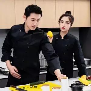 호텔 레스토랑용 유니 셰프 유니폼 순백색 주방 작업복