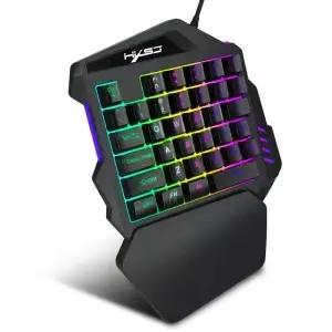 HXSJ35Key 한 손으로 게임용 키보드 인체 공학적 무지개 조명 백라이트 플러그 앤 플레이 데스크탑 PC