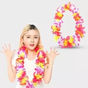 하와이 꽃레이 목걸이 파티 응원장식 고급목걸이 깔끔한목걸이 데이트패션 데일리룩