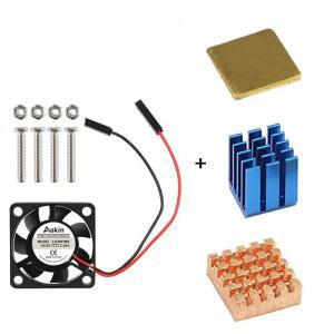 나사가 있는 5V / 3.3V 냉각 팬 + 방열판 1 알루미늄 파이 4/Pi 3 모델 B RPI 구리 2개 포함