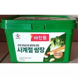 해찬들 사계절 쌈장 3kg 업소용 대용량 쌈 채소 된장