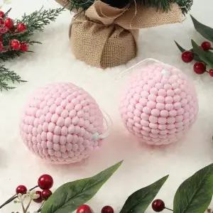 핑크블라썸 패브릭 장식볼 2P 10cm 러블리 크리스마스 크리스마스 크리스마스장식 트리장식