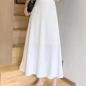 여중 스커트 화이트 실크 A라인 새틴 여름