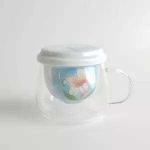 하늘꽃 유리머그다기 티포트 400ml 다도구 차도구 (W41BF9A)