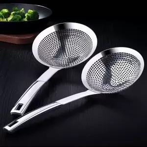 스텐 건지기망 40cm 손잡이채반 국자 조리도구 조리건지개 국자 뒤지개 (W48FF67)
