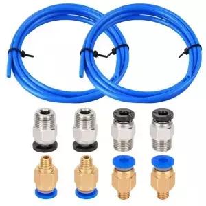 Creality Ender 3 Pro CR-10/10S 용 PC4-M6 피팅이있는 1.75mm 필라멘트 1M Bowden PTFE 튜브 공압
