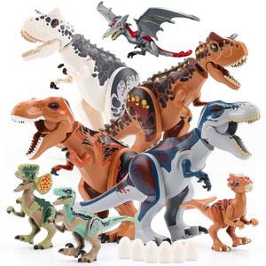 쥬라기 디노 세계 대형 공룡 피규어 벽돌 빌딩 블록 Velociraptor T Rex 트리케라톱스 Indo nus Toys For
