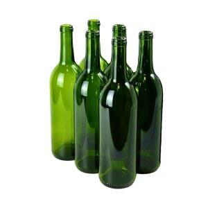 패스트랙 - 750ml 샴페인 그린 와인 병 (6팩) | W5 그린 보르도 주류 병, 750ml 음료용 빈 병 | 케이스당 6개 - 코르크 포함 없음