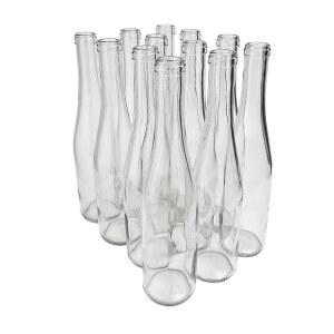 패스트랙 - 375ml 클리어 호크 주류 와인 병 (12팩) | 코크스 포함 없음 | 음료용 W17 375ml 클리어 플린트 스트레치 빈 유리병