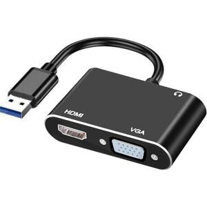 SARTYEE VGA 및 3.5MM 오디오가 있는 윈도우 1080P 모니터 USB /8.1 컨버터 지원 - /8 모니터용 HDMI 케이블, PC, 7 비디오 TO 노트북 XP 어댑터, 멀티 오디오 /10