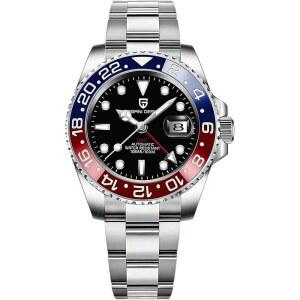 카디젠 파가니 디자인 GMT 전자동 기계식 남성용 시계 40MM 날짜 1억 개 방수 스테인리스 스틸 잠수정 회전 세라믹 베젤 스포츠 PD-1662 MPE