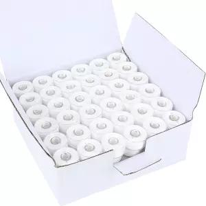 자수 및 재봉틀용 뉴 브로쓰레드 144pcs 화이트 60S/2 90WT 프리와인드 보빈 실 플라스틱 사이즈 A SA156