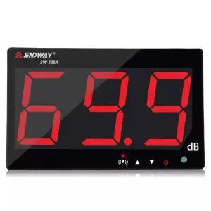 SNDWAY SW-525A 30-130dB 디지털 음질계 대형 LCD 디스플레이 소음계 데시벨 벽걸이형(525A)