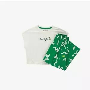 뉴발란스키즈(NB Kids) SUMMER WAVE여아 반팔티 + 패턴 긴바지 셋업 NK9YG3972G(40)Green