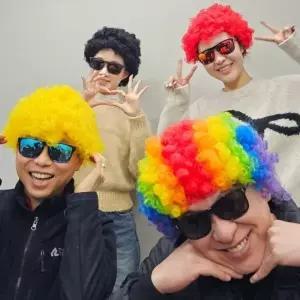 [MELO4M0466]뽀글머리 기본 가발 폭탄머리 레인보우