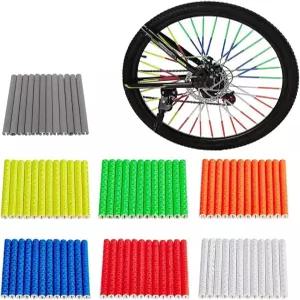 SOPINEKO 72PCS 스포크 리플렉터 휠 장식 경고 스킨 커버 트림 랩 파이프 야간 사이클 라이딩 오토바이