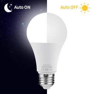 15W E27 LED 황혼 새벽 밤 전구 라이트 센서 스마트 램프 자동 ON/OFF 스위치 베란다 계단 정원 홈 인테리