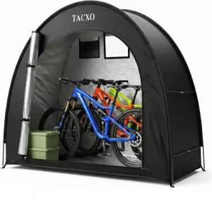 TACXO 자전거 보관 창고 텐트 커버 방수 야외 2-3인용 210D 옥스포드 패브릭 PU4000 오토바이용 휴대용