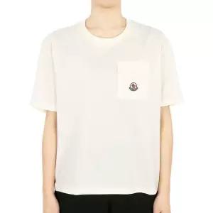 24 SS 몽클레어 여성 로고 패치 포켓 반팔아이보리 8C00022 89AI9 034